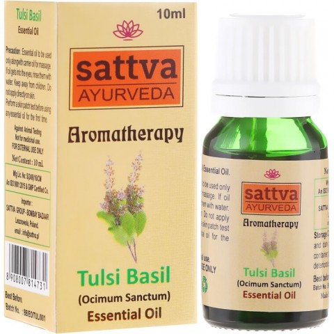 Holy Basil Essential Oil Tulsi, Sattva Ayurveda, 10ml