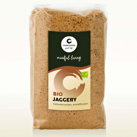 Organic unrefined cane sugar Jaggery, Cosmoveda, 400 g