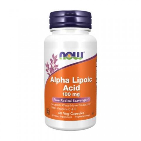 Toidulisand Alpha Lipoic Acid, NOW, 100mg, 60 kapslit