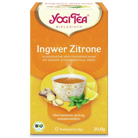 Чай имбирный с лимоном Ginger Lemon, Yogi Tea, органический, 17 пакетиков