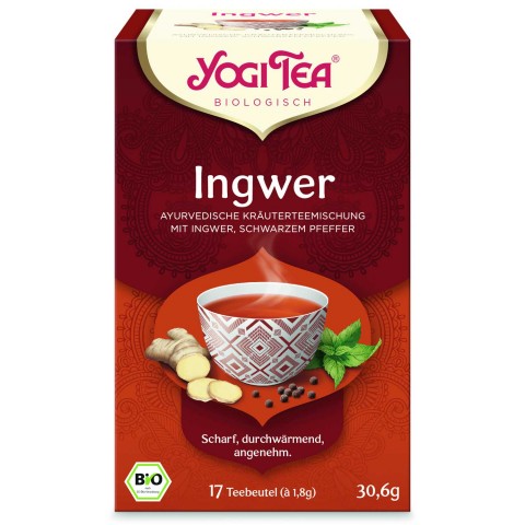 Имбирный чай с перцем Ginger, Yogi Tea, органический, 17 пакетиков