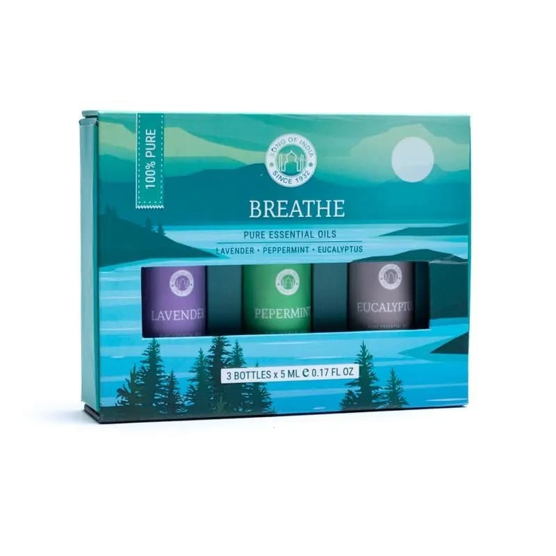 Aromatherapy Set of Essential Oils Breathe, Song of India