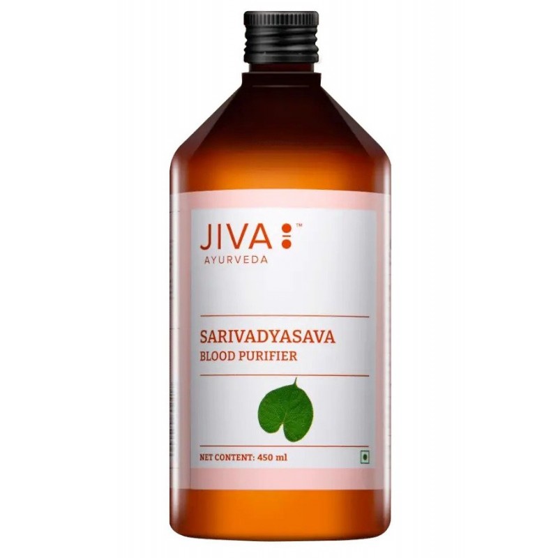 Syrup of Ayurvedic herbs Sarivadyasava, Jiva Ayurveda, 450ml