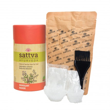 Taimne tumepunane juuksevärv mahagon, Sattva Ayurveda, 150g