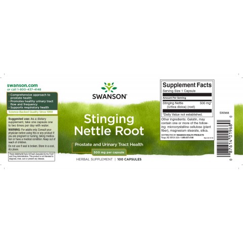 Stinging Nettle Root, Swanson, 500mg, 100 capsules