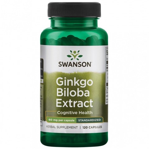 Standardiseeritud ekstrakt Ginkgo Biloba, Swanson, 60 mg, 120 kapslit