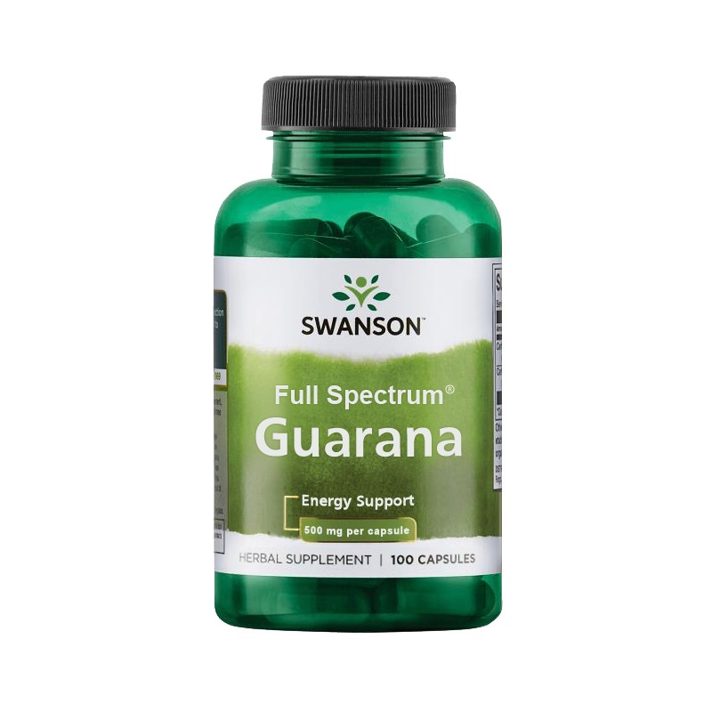 Toidulisand Guarana, Swanson, 500mg, 100 kapslit