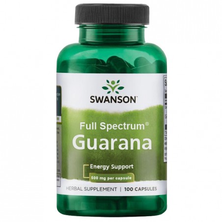 Toidulisand Guarana, Swanson, 500mg, 100 kapslit