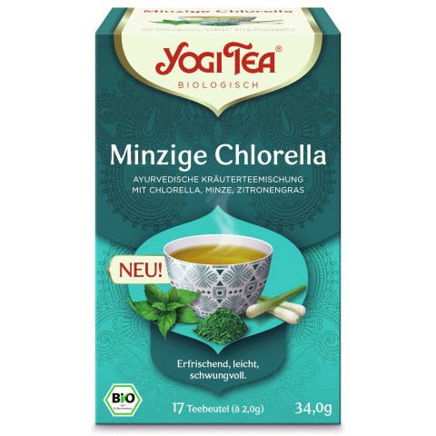 Taimetee piparmündi ja klorellaga Minty Chlorella, Yogi Tea, ökoloogiline, 17 kotikest