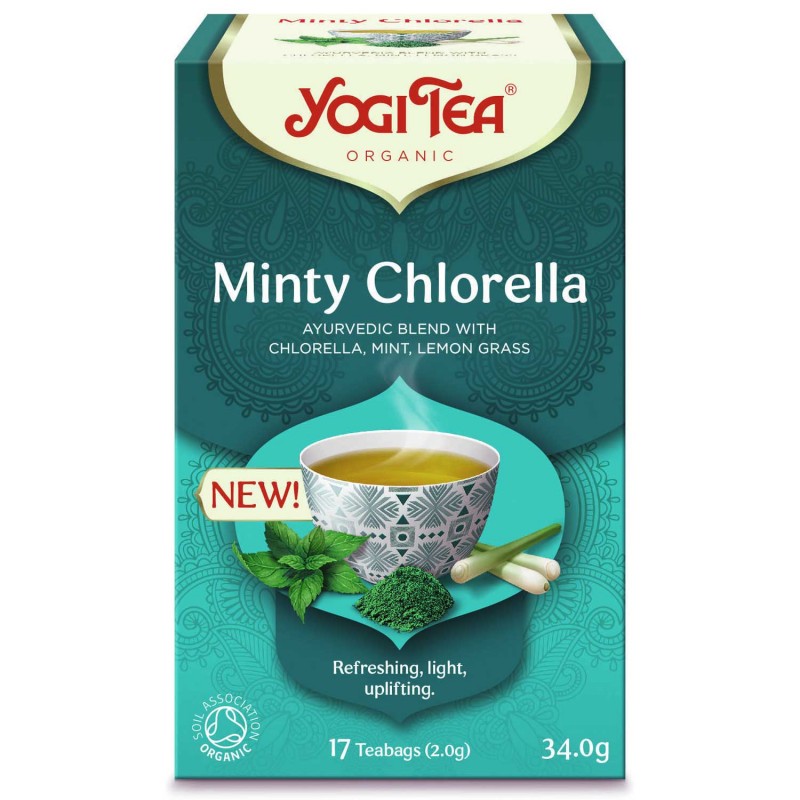 Taimetee piparmündi ja klorellaga Minty Chlorella, Yogi Tea, ökoloogiline, 17 kotikest