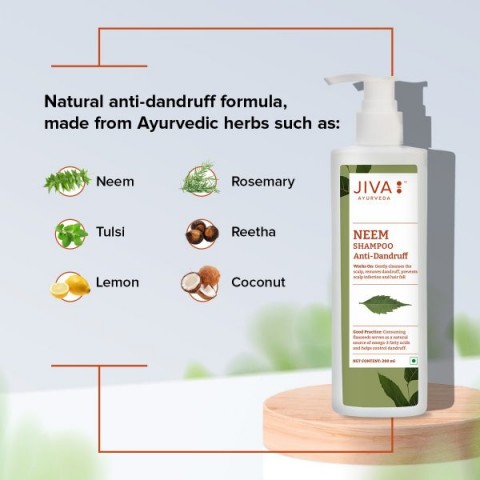 Šampoon ketendavatele juustele Neem, Jiva Ayurveda, 200ml