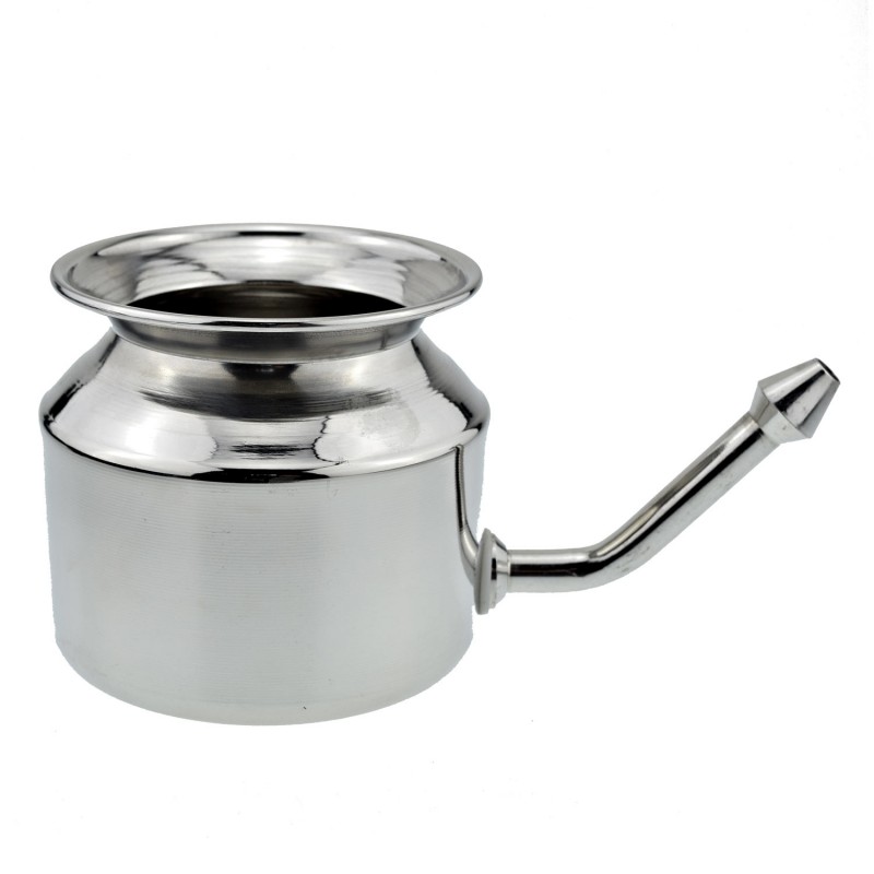 Stainless steel container for nasal cleaning-washing Neti Pot, AyurVedica, large, 500ml