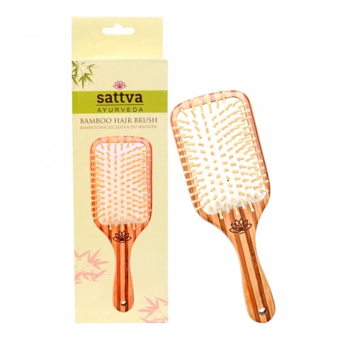 Bamboo hair brush, Sattva Ayurveda, 19 cm