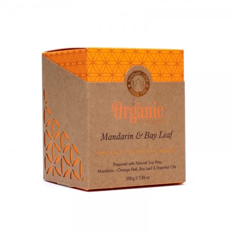 Sojavahast lõhnav küünal Mandarin & Leaf, Organic Goodness