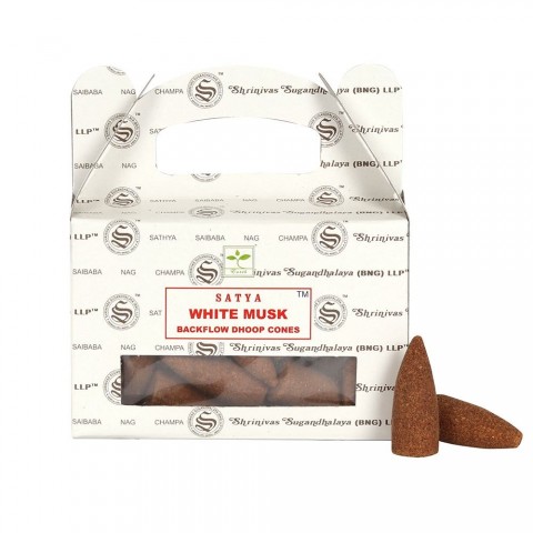 Backflow Waterfall Effect cones White Musk, Satya, 75g