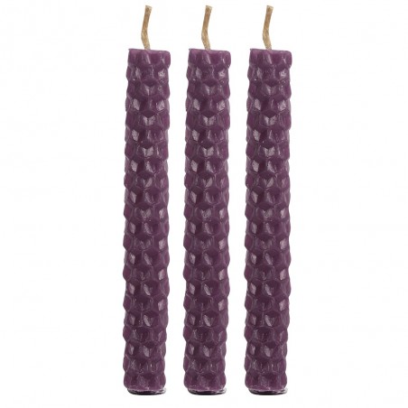 Purple beeswax magic candles Blessed Bee, 6 pcs.