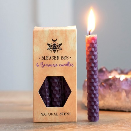 Фиолетовые волшебные свечи из пчелиного воска Blessed Bee, 6 шт.
