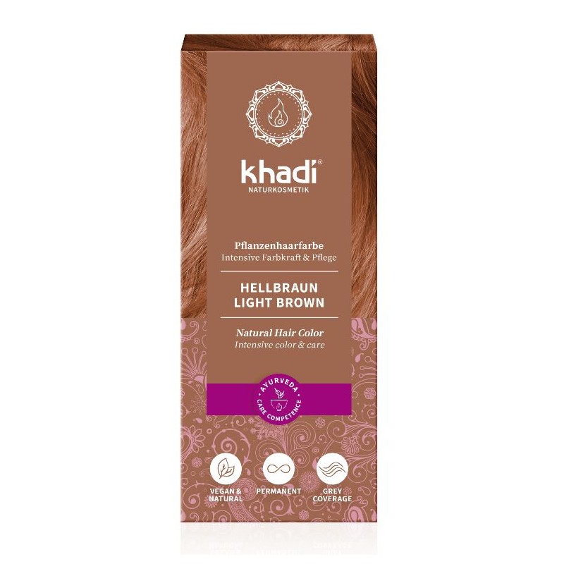 Taimne helepruun juuksevärv Light Brown, Khadi Naturprodukte, 100g