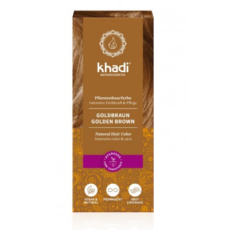 Golden brown vegetable hair dye Golden Brown, Khadi, 100g