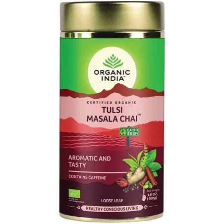 Ayurveda vürts Tulsi Masala Chai, lahtine, Organic India, 100g