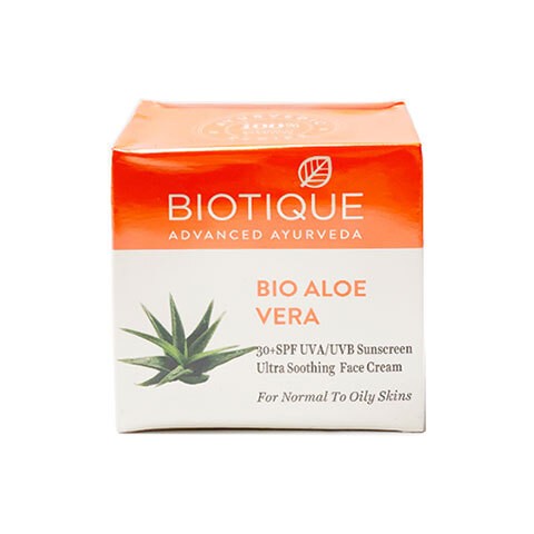 Näo päikesekaitsekreem normaalsele ja rasusele nahale Bio Aloe Vera, Biotique, 50g