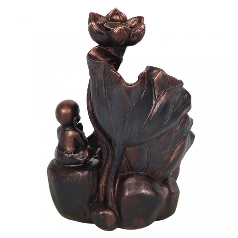 Reverse Waterfall Effect Incense Holder Bronze Buddha