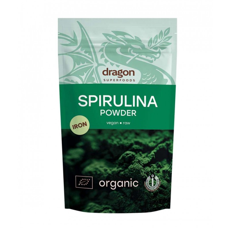 Spirulina, pulber, orgaaniline, Dragon Superfoods, 200g