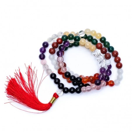 Prayer Beads Mala Nine Planets, AA quality, 108 beads + brocade bag