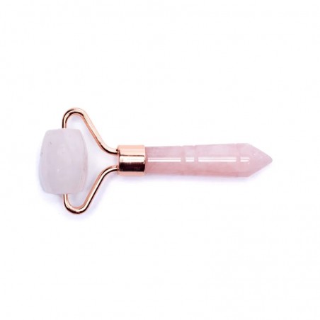 Acupressure rose quartz massage roller for face