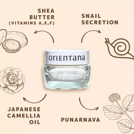 Natural face cream with snail secretion, Orientana, 50ml