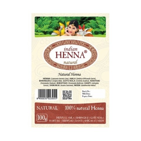 Looduslik juuksevärvipulber Natural, India Henna, 100g