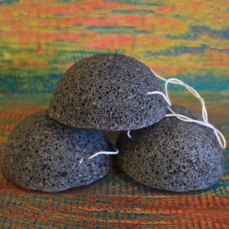 Japanese Natural Cognac Root Sponge with Charcoal