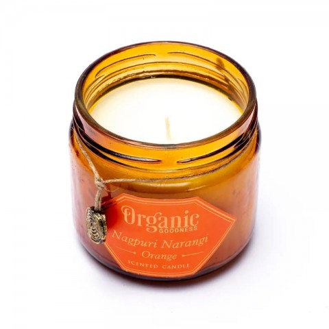 Ароматизированная соевая восковая свеча "Апельсин", Organic Goodness, 200 г