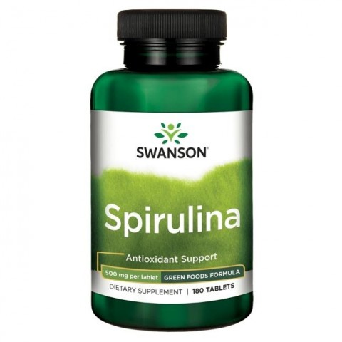 Spirulina, Swanson, 500 mg, 180 tabletti