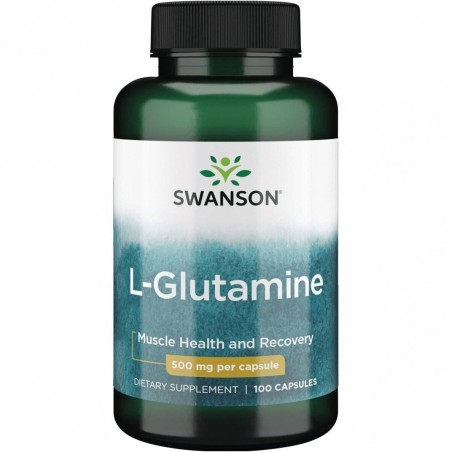 L-Glutamiin, Swanson, 500mg, 100 kapslit