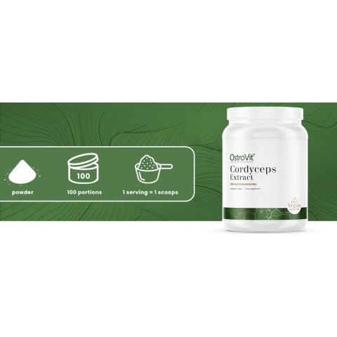 Hiina Cordyceps ekstrakt, pulber, OstroVit, 50g