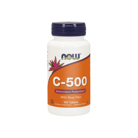 Vitamiin C-500 koos kibuvitsaga, NOW, 100 tabletti