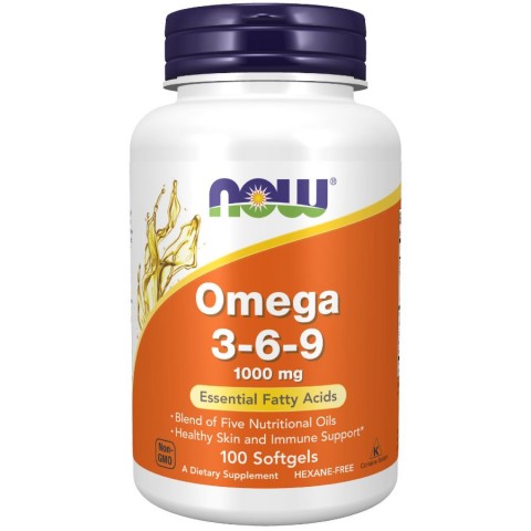 Toidulisand Omega 3-6-9, NOW, 1000 mg, 100 kapslit