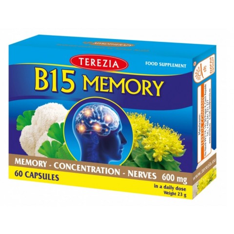 Toidulisand mälu jaoks B15 Memory, Terezia, 60 kapslit