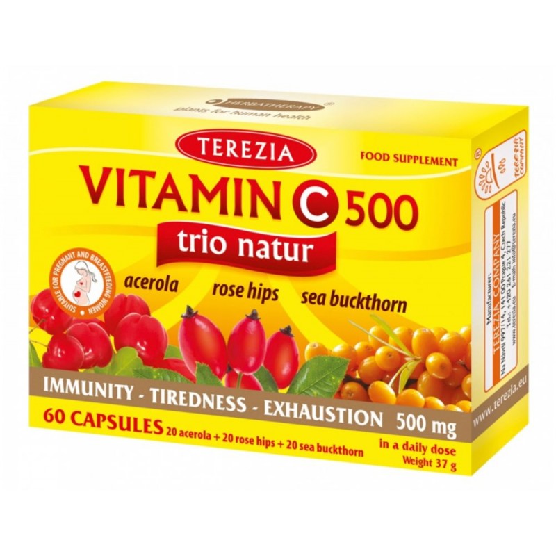 Vitamin C Natur Trio, 500mg, Terezia, 60 capsules