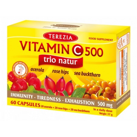 C-vitamiin Natur Trio, 500mg, Terezia, 60 kapslit