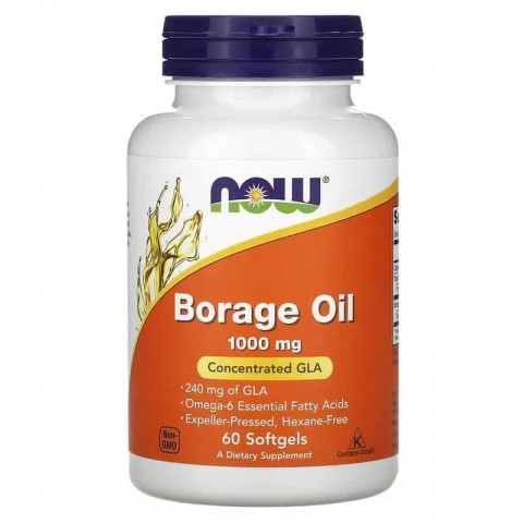 Borage Oil, NOW, 1000mg, 60 kapslit