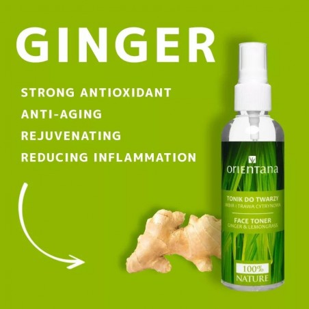Ayurvedic Facial Toner Ginger & Lemongrass, Orientana, 100ml