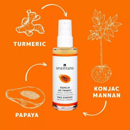 Papaya ja kurkumaga näoessents, Orientana, 50ml