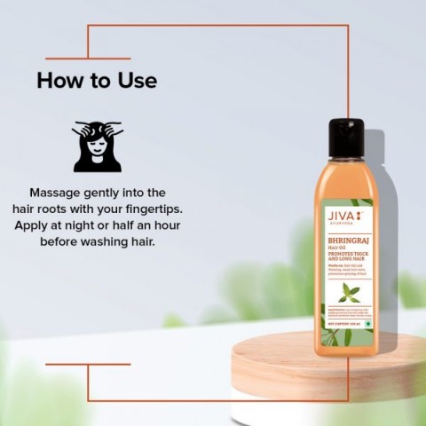 Strengthening hair oil Bhringraj, Jiva Ayurveda, 120ml