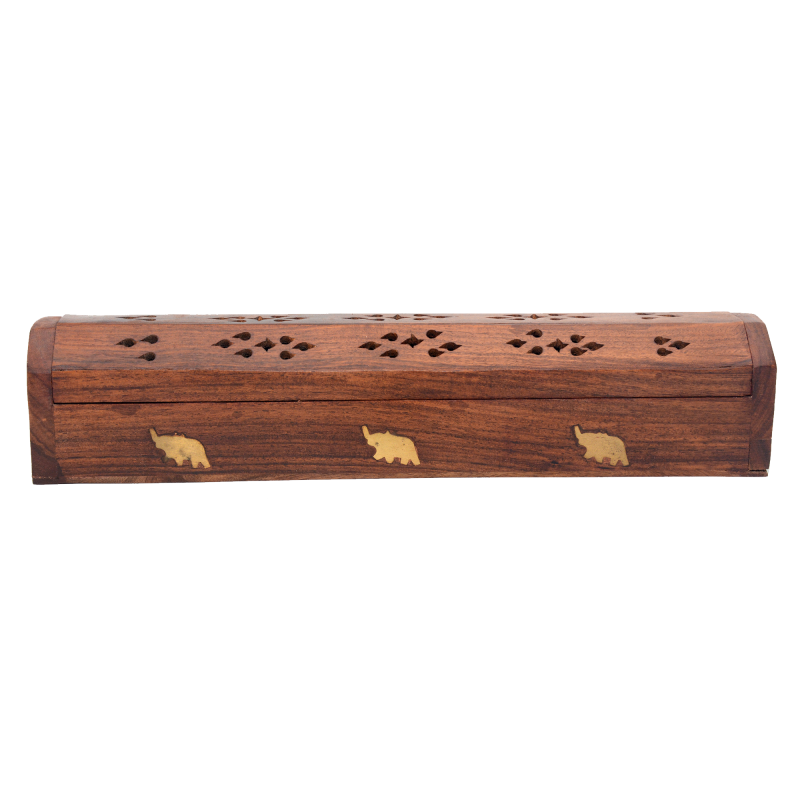 Wooden incense holder-box Elephant, Sattva Ayurveda