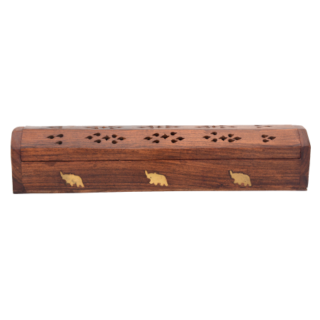 Wooden incense holder-box Elephant, Sattva Ayurveda