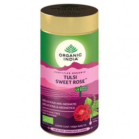 Ayurvedic tea Tulsi Sweet Rose, loose, Organic India, 100g