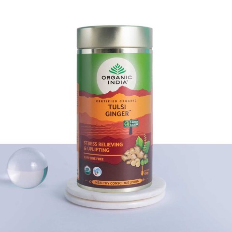 Аюрведический чай Тулси Имбирь, рассыпной, Organic India, 100 гр