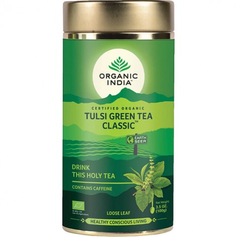 Ayurveda roheline tee Tulsi Green Tea Classic, lahtine, orgaaniline India, 100g